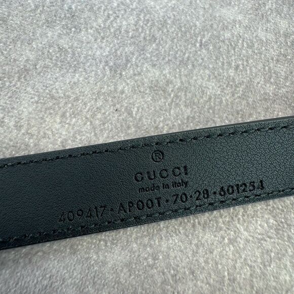 Authentic Gucci Black Leather Slim GG Marmont Belt 409417 70/28 - Picture 9 of 11